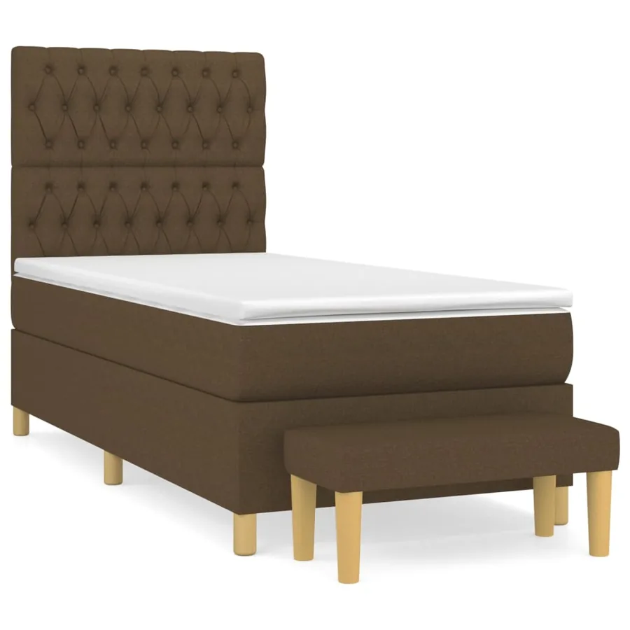 Sommier à lattes de lit avec matelas Marron foncé 90x200 cm - 2