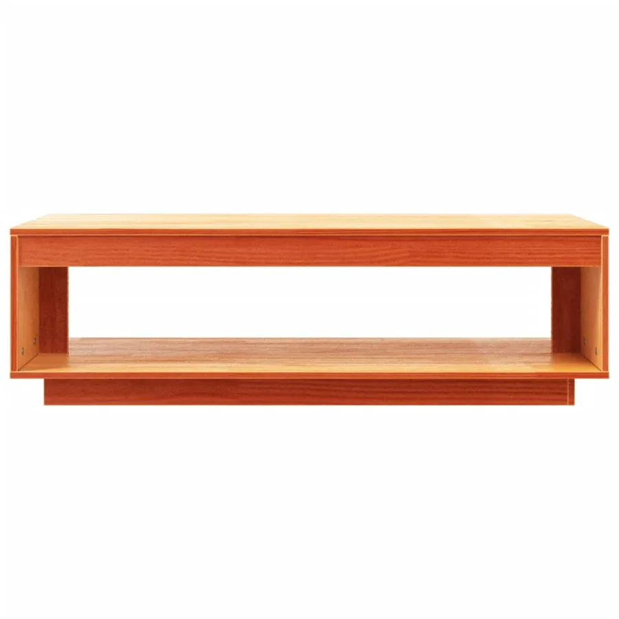 Table basse cire marron 110x50x33,5 cm bois massif de pin - 5