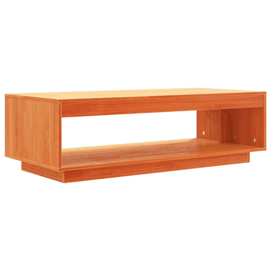 Table basse cire marron 110x50x33,5 cm bois massif de pin - 7