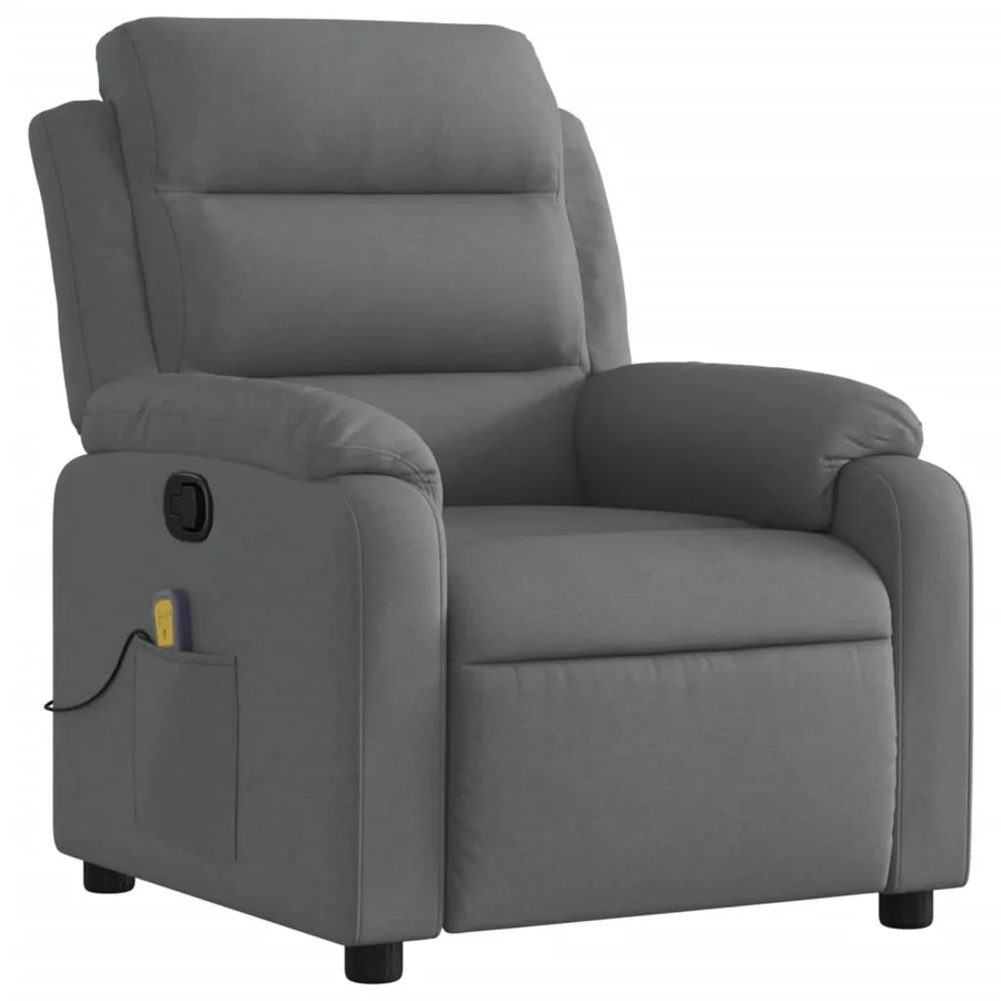 Fauteuil de massage inclinable gris foncé tissu - 3