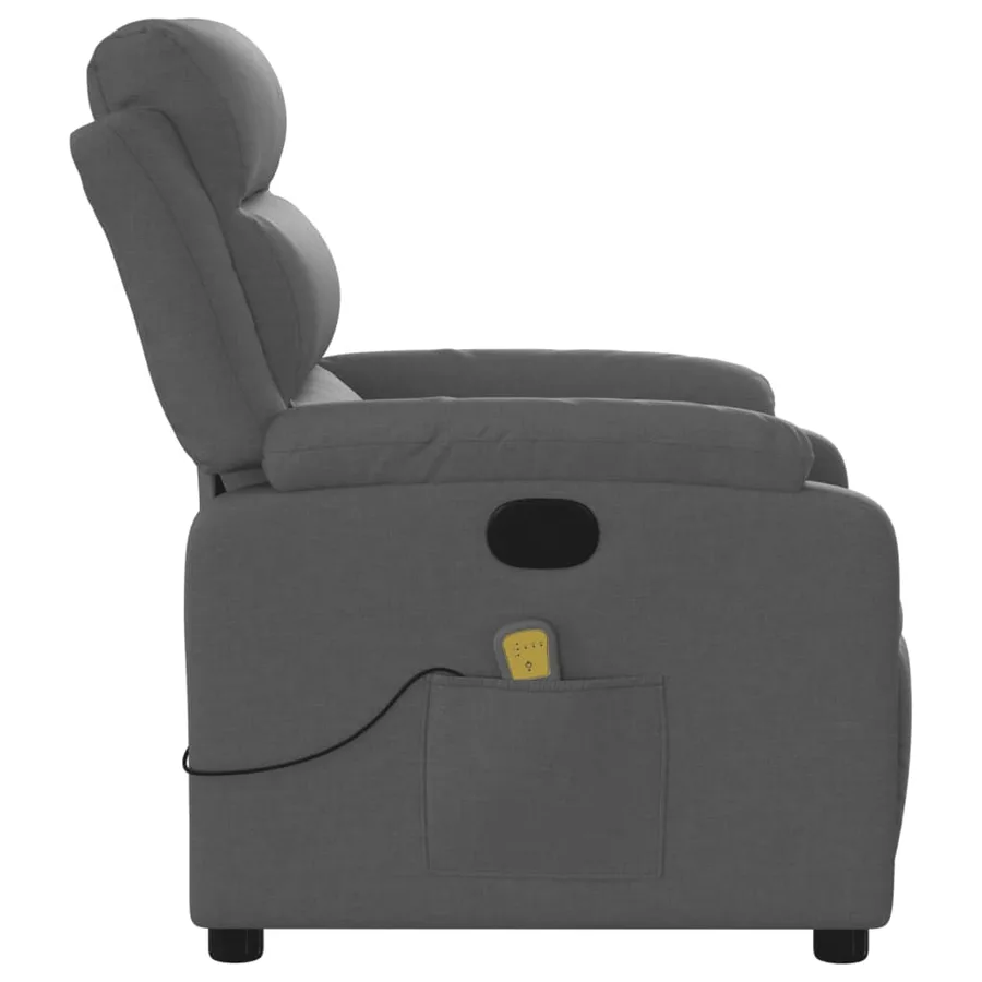 Fauteuil de massage inclinable gris foncé tissu - 8