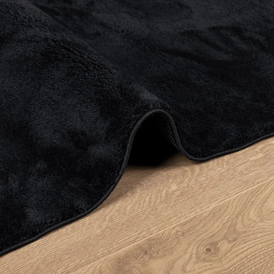 Tapis OVIEDO à poils courts noir 140x200 cm - 6