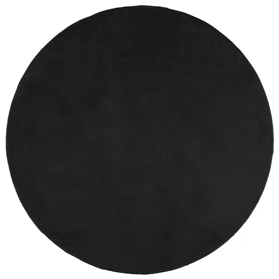 Tapis OVIEDO à poils courts noir Ø 200 cm - 2