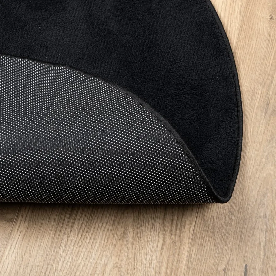 Tapis OVIEDO à poils courts noir Ø 200 cm - 5