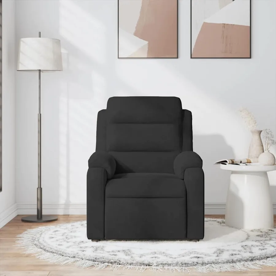 Fauteuil de massage inclinable noir velours - 3