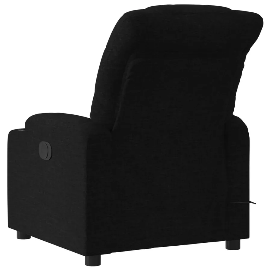 Fauteuil de massage inclinable Noir Tissu - 4