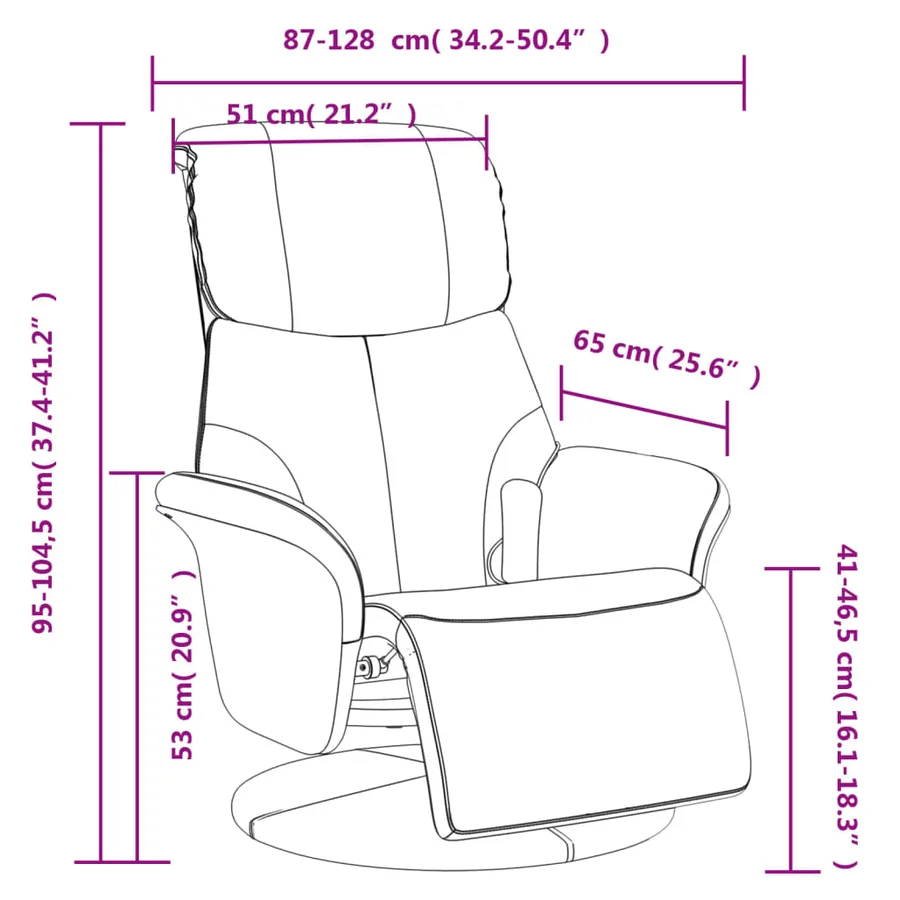 Fauteuil inclinable de massage et repose-pieds crème similicuir - 11