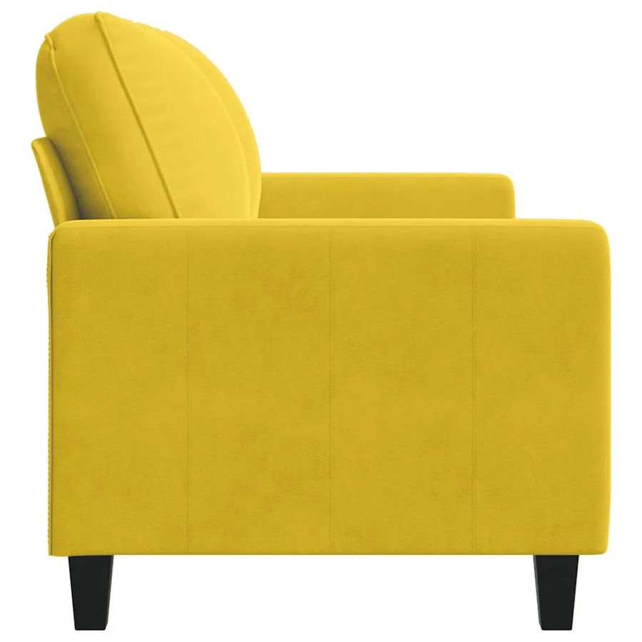 Canapé à 2 places Jaune 120 cm Velours - 5