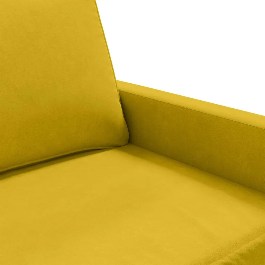 Canapé à 2 places Jaune 120 cm Velours - 7