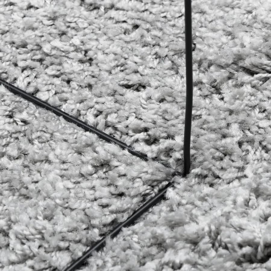 Tapis shaggy PAMPLONA poils longs moderne gris 80x250 cm - 8