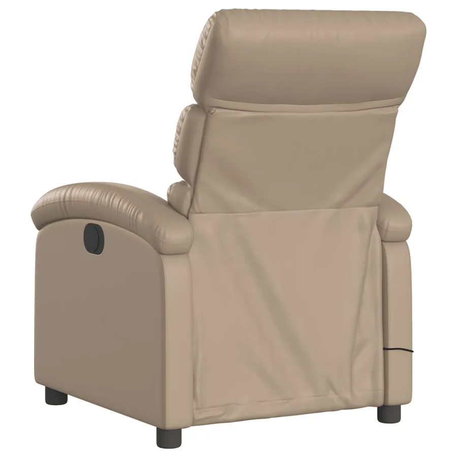 Fauteuil de massage inclinable électrique cappuccino similicuir - 5