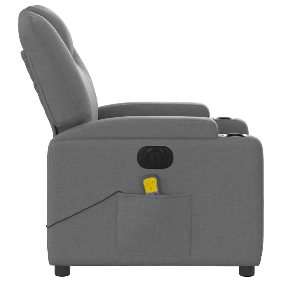 Fauteuil inclinable de massage électrique gris foncé tissu - 10