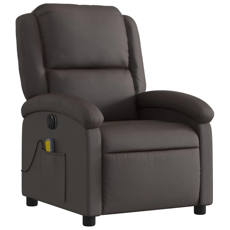 Fauteuil de massage inclinable électrique marron foncé - 4