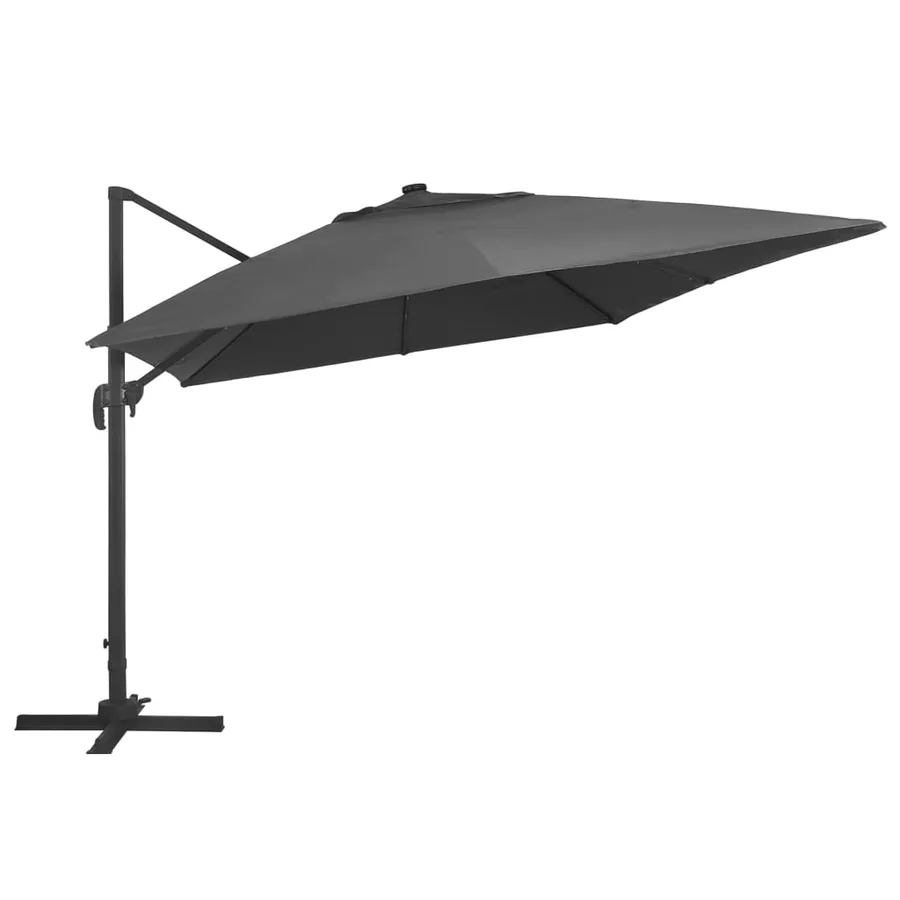 Parasol de jardin en porte-à-faux lumières LED mât en aluminium - 3