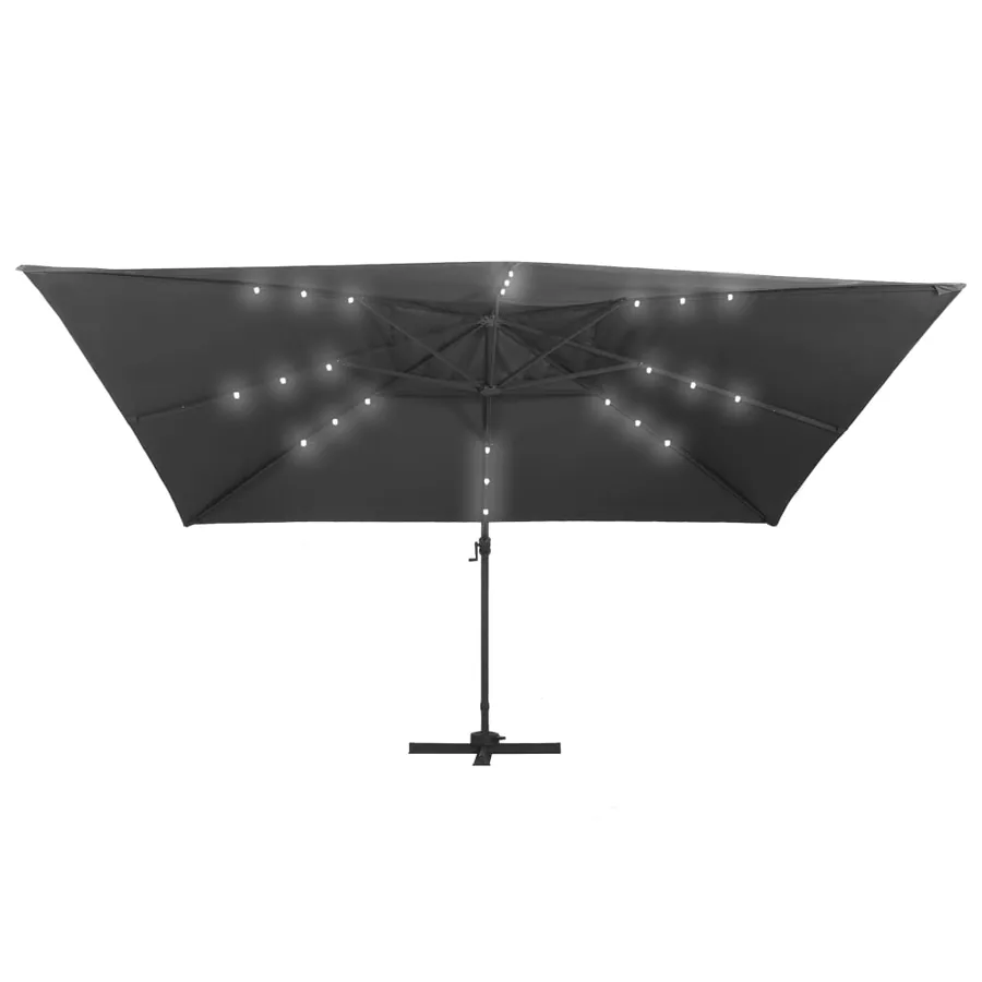 Parasol de jardin en porte-à-faux lumières LED mât en aluminium - 4