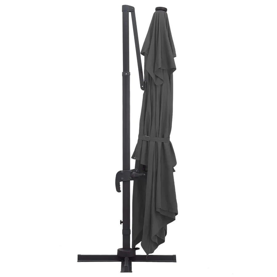 Parasol de jardin en porte-à-faux lumières LED mât en aluminium - 5