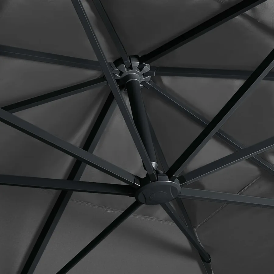Parasol de jardin en porte-à-faux lumières LED mât en aluminium - 6