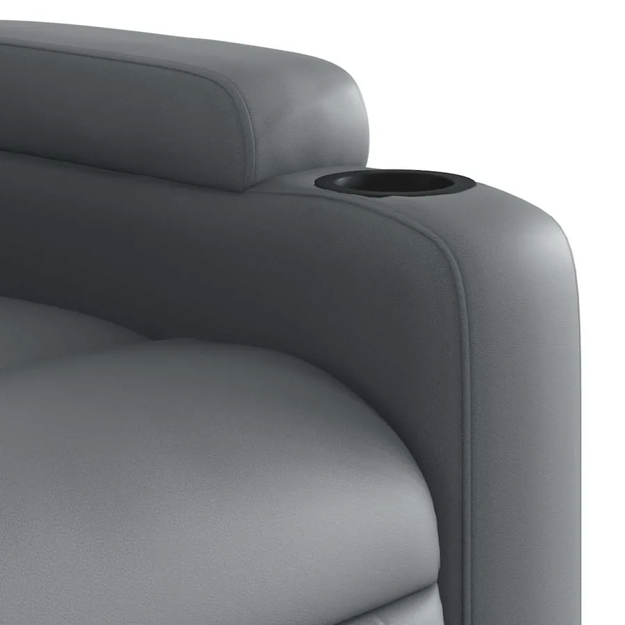 Fauteuil de massage inclinable électrique gris similicuir - 11