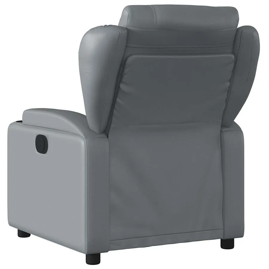 Fauteuil de massage inclinable électrique gris similicuir - 5