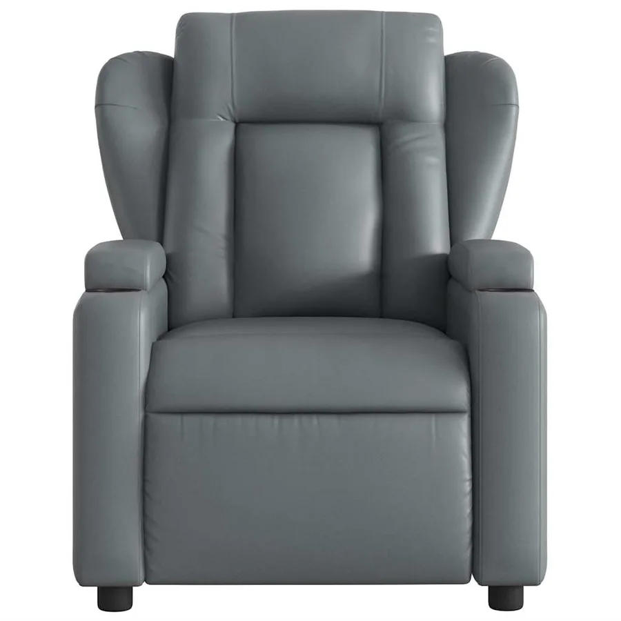 Fauteuil de massage inclinable électrique gris similicuir - 9
