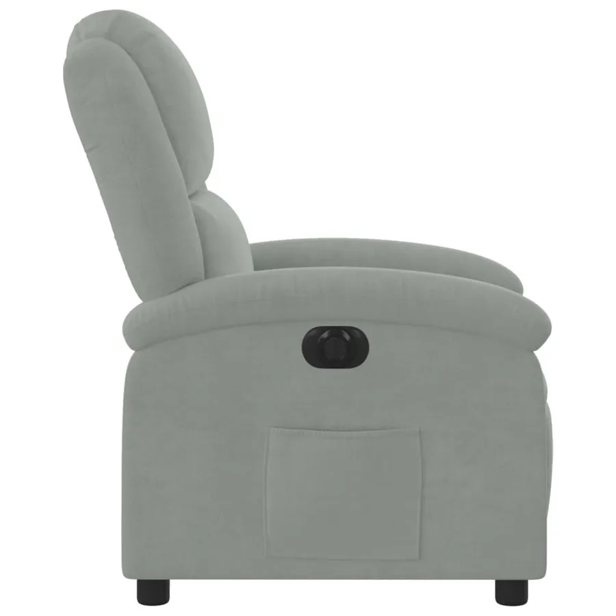 Fauteuil inclinable électrique gris clair velours - 10