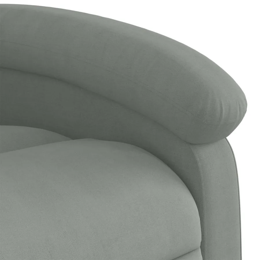 Fauteuil inclinable électrique gris clair velours - 11