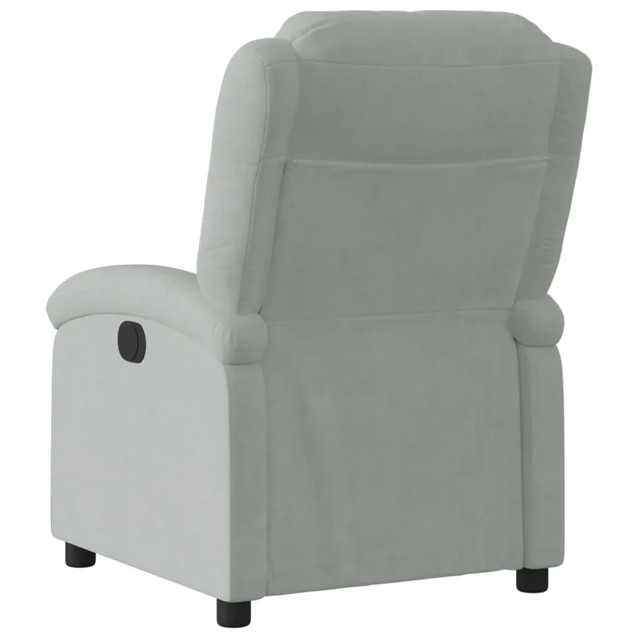 Fauteuil inclinable électrique gris clair velours - 5