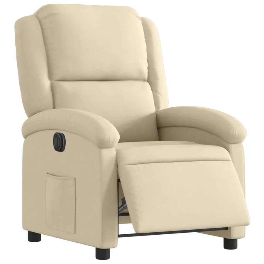 Fauteuil inclinable électrique Crème Tissu - 3
