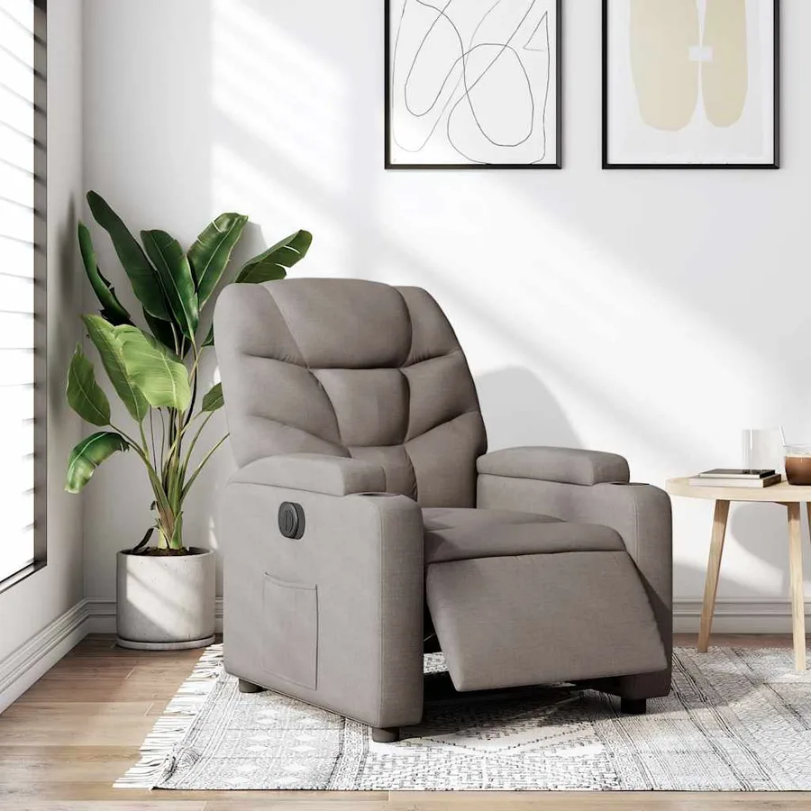 Fauteuil inclinable électrique Taupe Tissu - 15