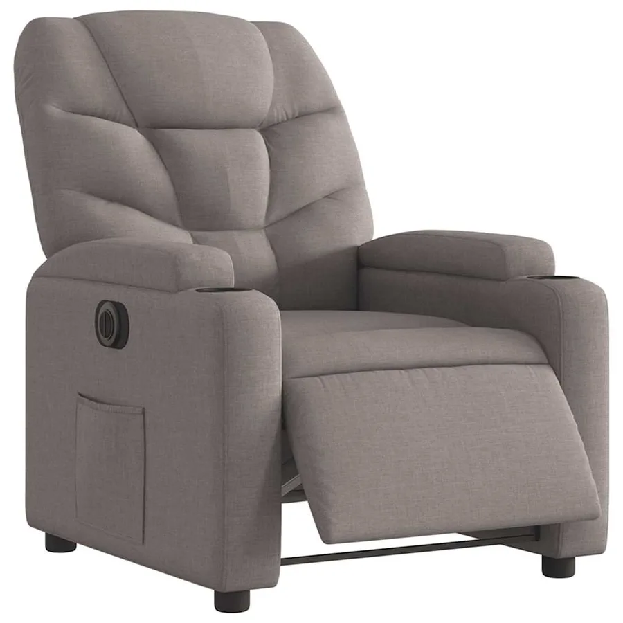 Fauteuil inclinable électrique Taupe Tissu - 3