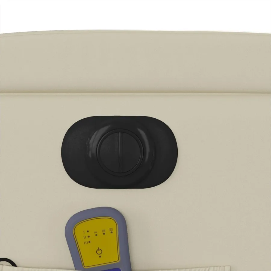 Fauteuil de massage inclinable électrique crème similicuir - 12