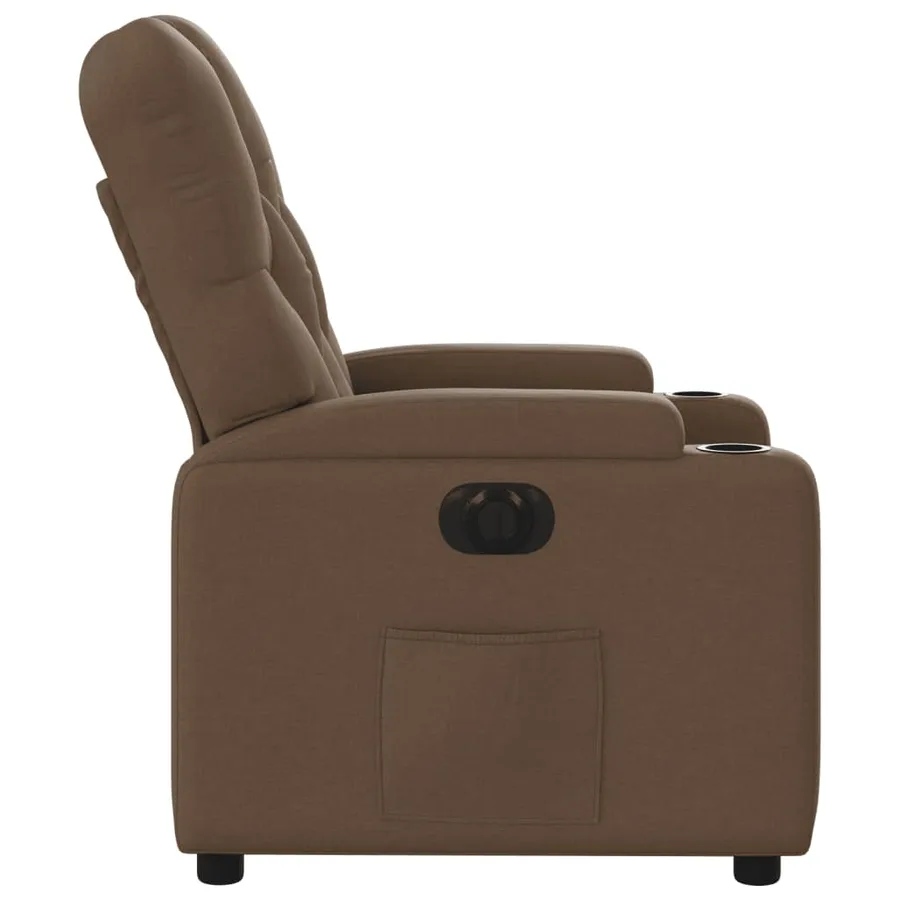 Fauteuil inclinable électrique Marron Tissu - 10