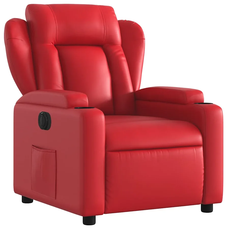 Fauteuil inclinable électrique Rouge Similicuir - 4