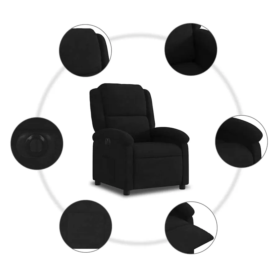 Fauteuil inclinable électrique noir velours - 8