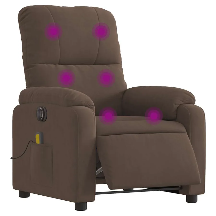 Fauteuil inclinable de massage électrique marron - 3
