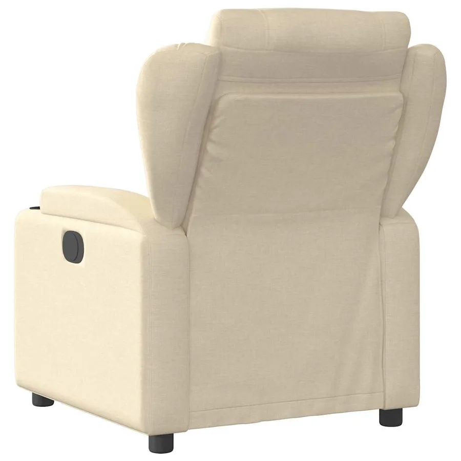 Fauteuil inclinable de massage électrique crème tissu - 4