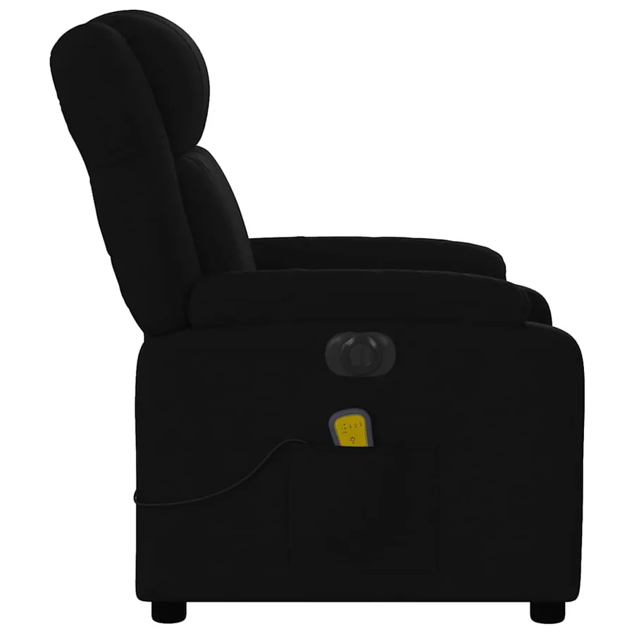 Fauteuil de massage inclinable électrique Noir Tissu - 10