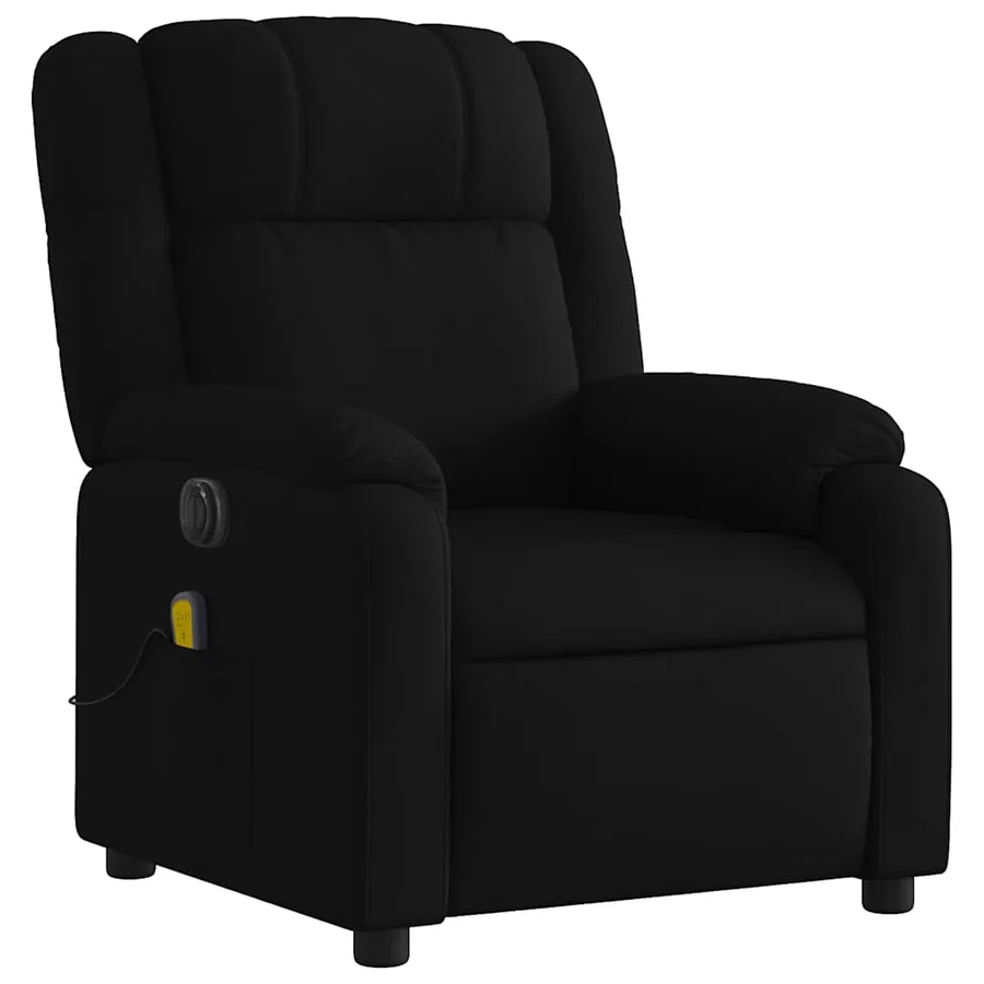 Fauteuil de massage inclinable électrique Noir Tissu - 4