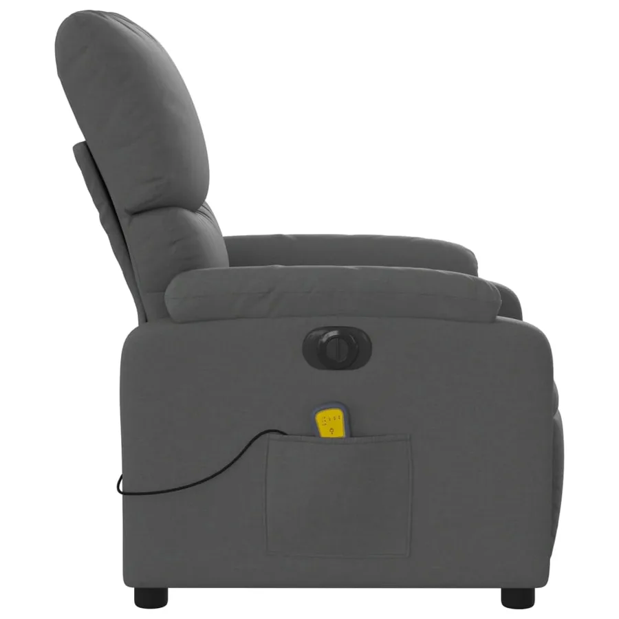Fauteuil inclinable de massage électrique gris foncé tissu - 10