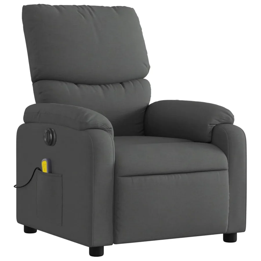 Fauteuil inclinable de massage électrique gris foncé tissu - 4