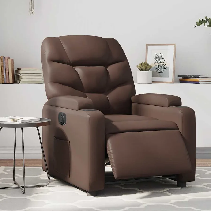 Fauteuil inclinable électrique Marron Similicuir - 15
