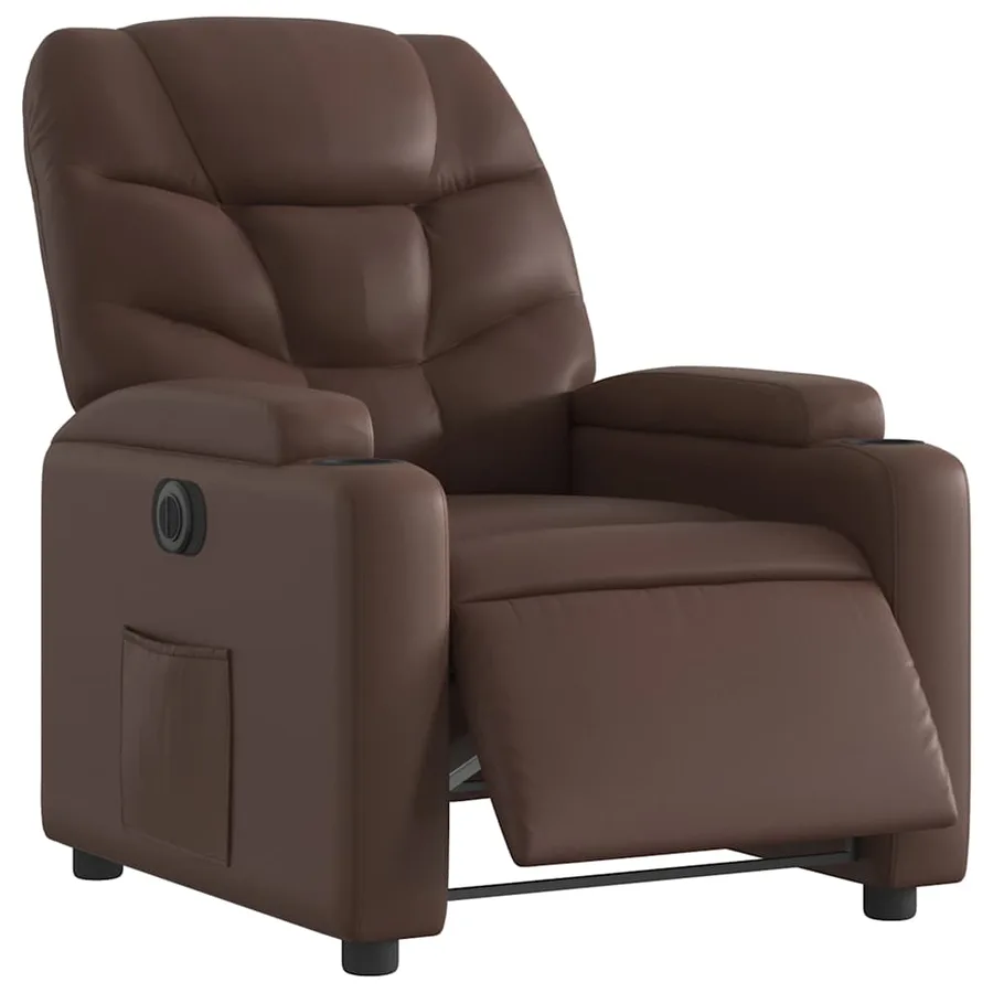 Fauteuil inclinable électrique Marron Similicuir - 3