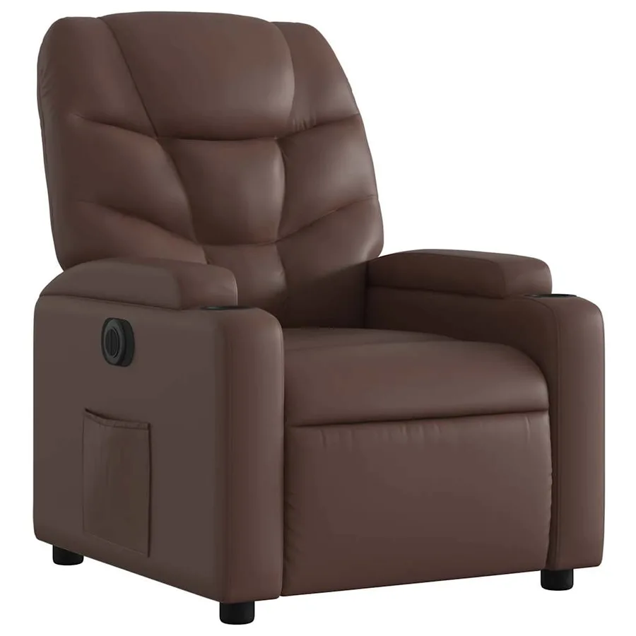 Fauteuil inclinable électrique Marron Similicuir - 4