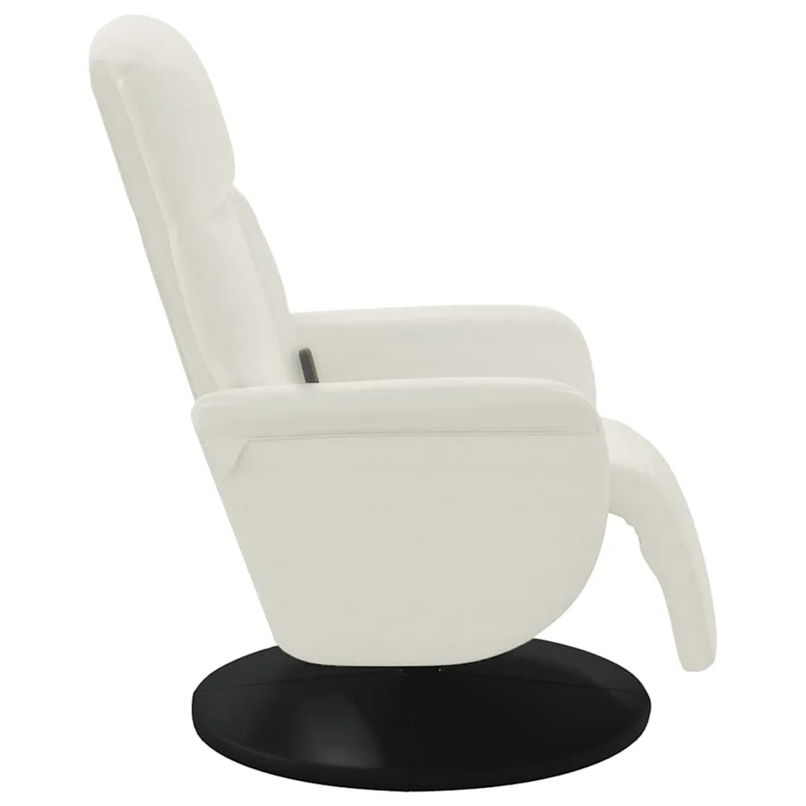 Fauteuil inclinable de massage avec repose-pieds crème velours - 5