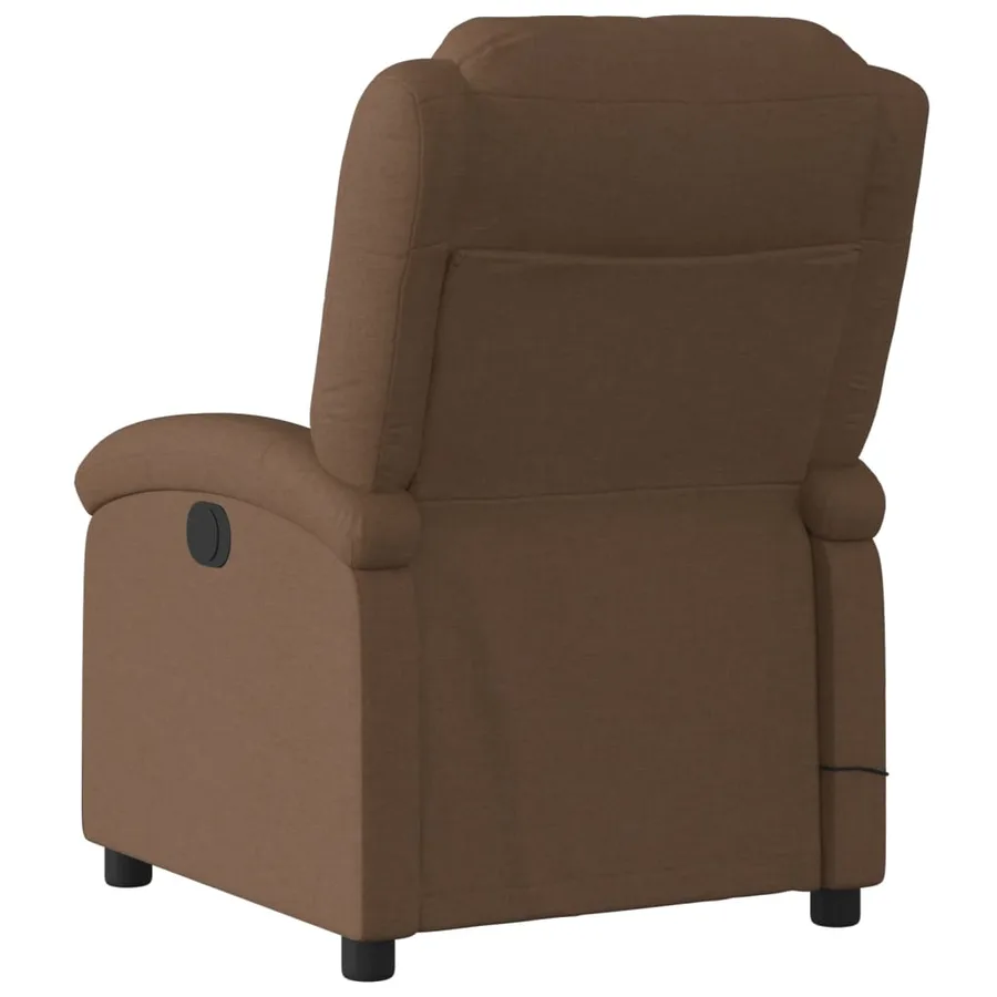 Fauteuil inclinable de massage électrique marron tissu - 5