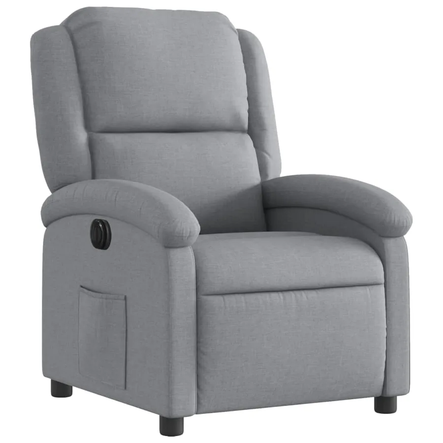 Fauteuil inclinable électrique Gris clair Tissu - 4