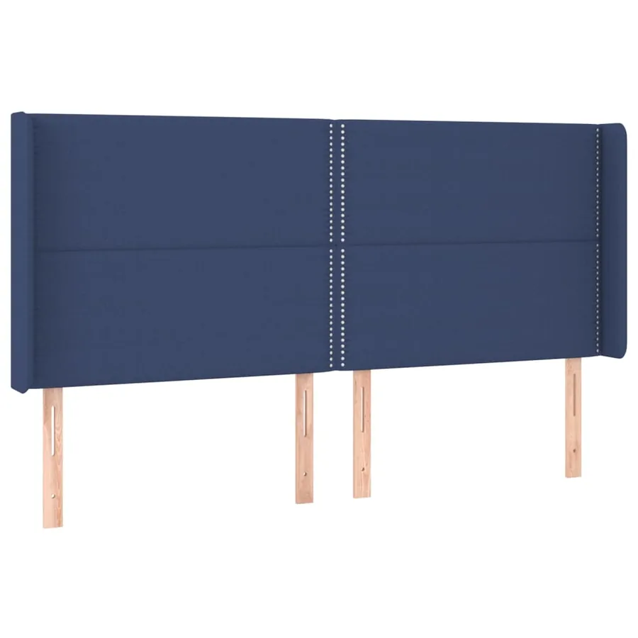 Tête de lit avec oreilles Bleu 183x16x118/128 cm Tissu - 2