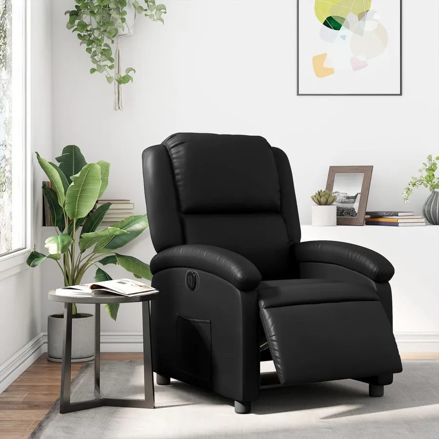Fauteuil inclinable électrique Noir Similicuir - 16