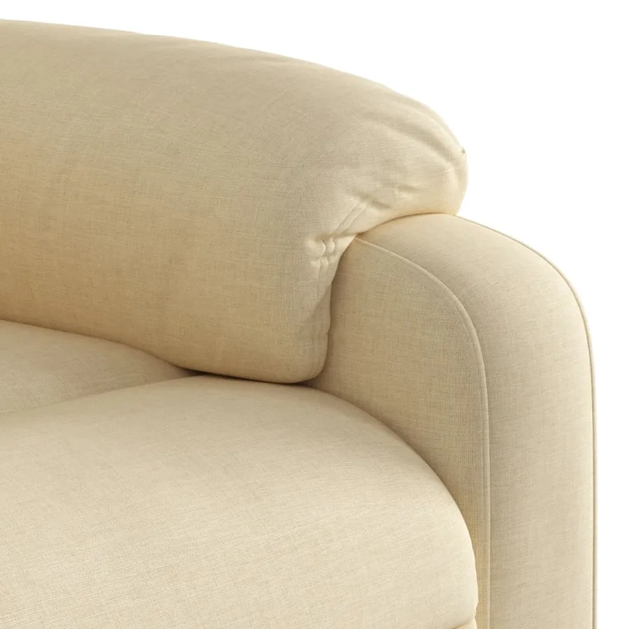 Fauteuil inclinable de massage électrique crème tissu - 11