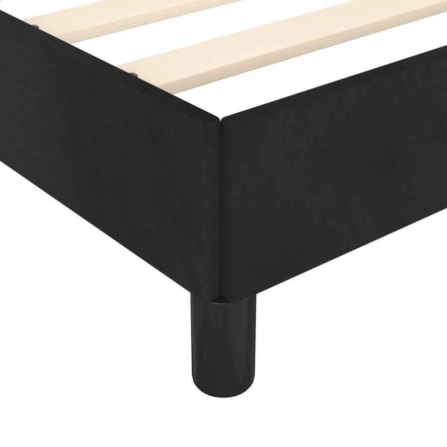 Cadre de lit sans matelas noir 120x200 cm velours - 9